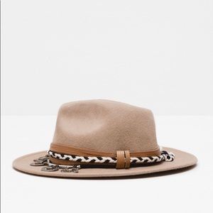 Zara sombrero with leather/metal detail